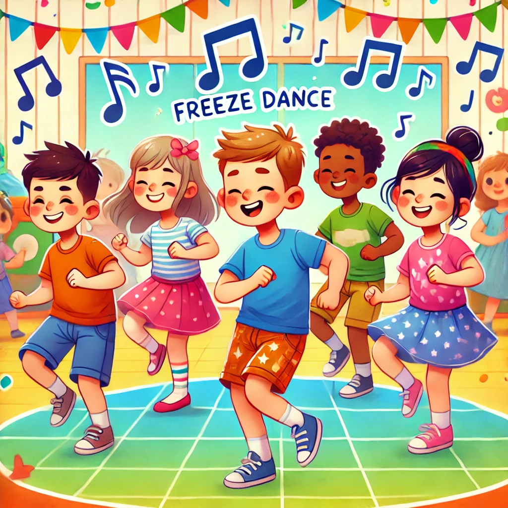 Barn som dansar och fryser